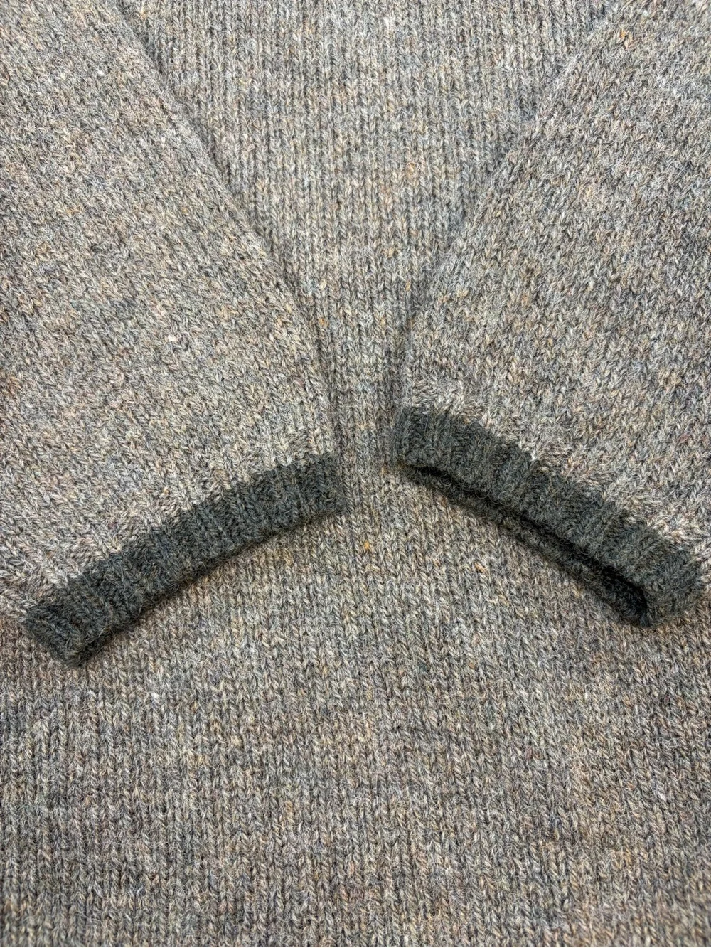 Vintage Woolrich Wool Crewneck Sweater Fisherman Chunky Brown/Gray Mens Large